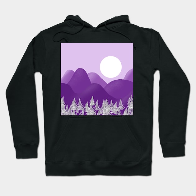 Purple Mountains With Trees Hoodie by TANSHAMAYA